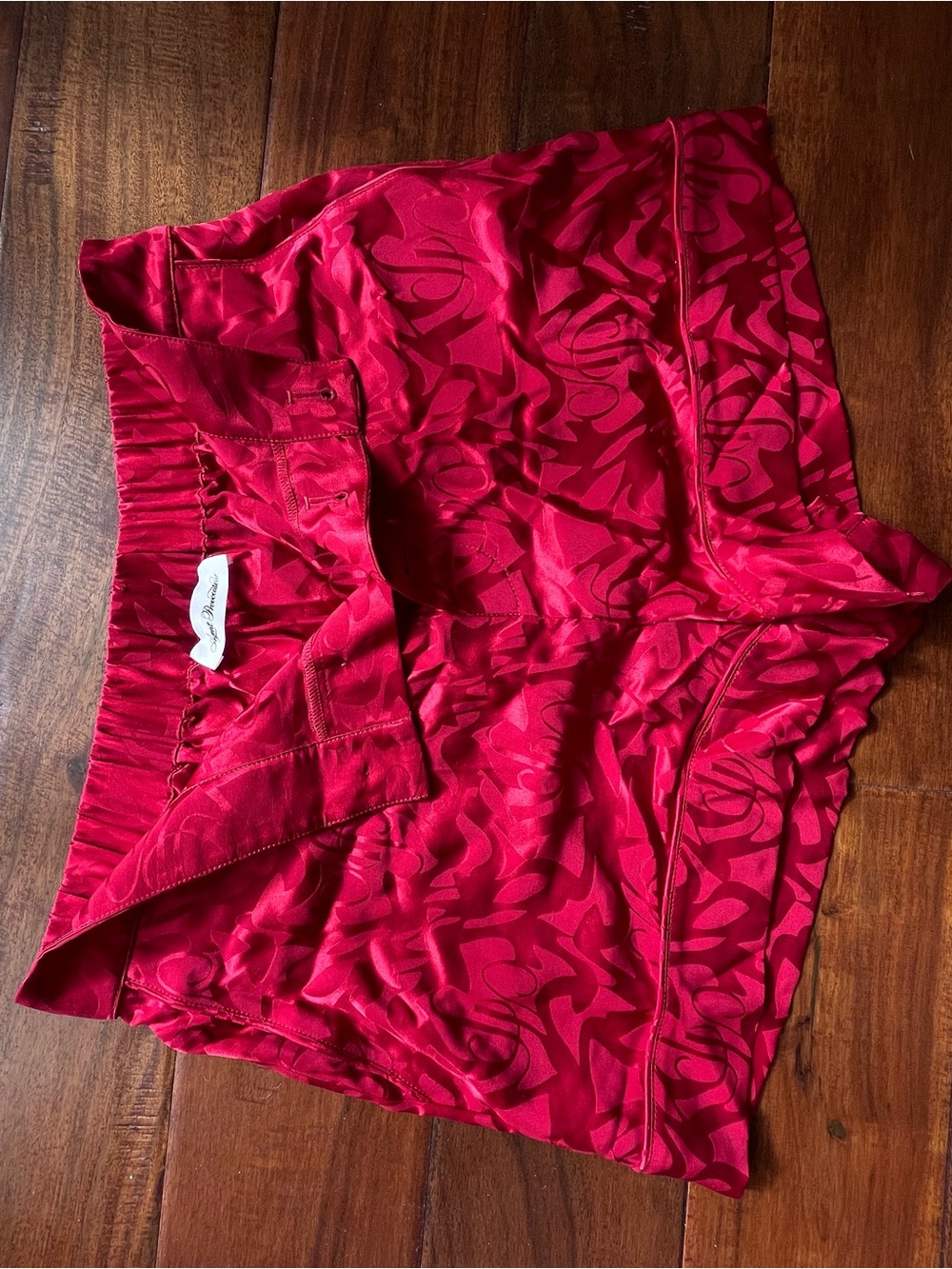 Agent Provocateur Red Silk Satin Sleep Shorts